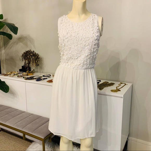 Topshop floral appliqué white dress size 8 - Picture 5 of 16